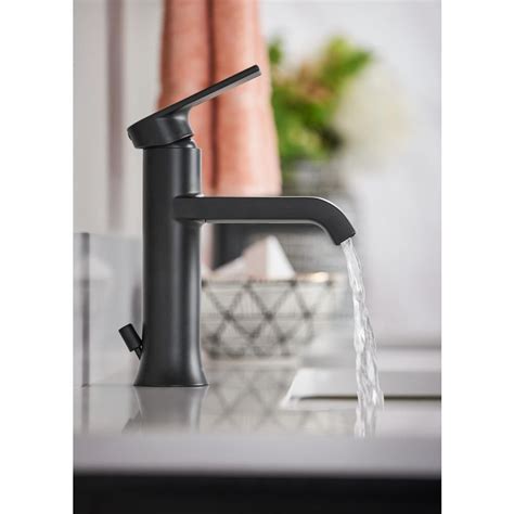 MOEN Genta Single Handle Single Hole Bathroom Faucet In Matte Black