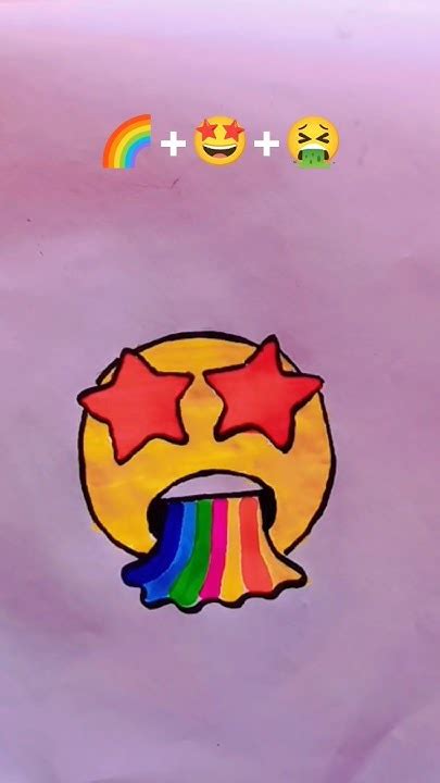 🌈🤩🤮a Combination Of Emojis With Rainbow Emoji Mix Drawing