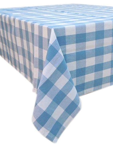 Blue Gingham Tablecloth Rectangle Cotton Tablecloth Country Etsy