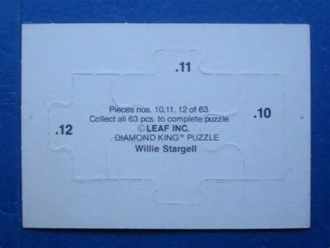 Donruss Leaf Willie Stargell Diamond King Puzzle Piece Card S