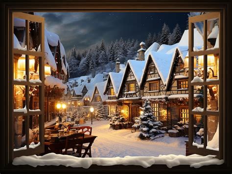 Premium Photo | Christmas Lights and Snowy Delight