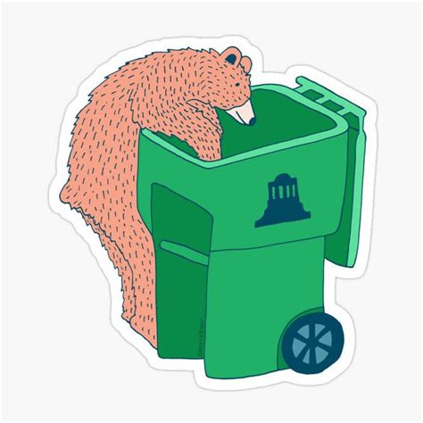 Bear In Trashcan Sticker – Charmed Boutique