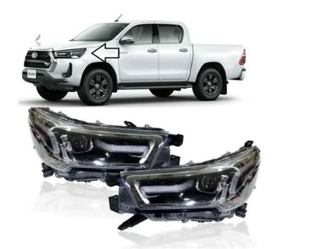 Farol Toyota Hilux Sr Srv Pickup 2021 2022 Led Aro Cinza