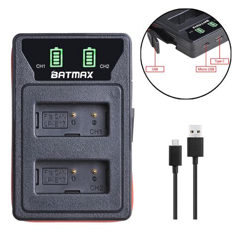 Batmax Lp E Lpe Led Dual Usb Charger Type C Usb