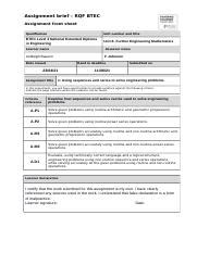 1817 Assessment 1 Unit 8 Further Eng Maths Docx Assignment Brief