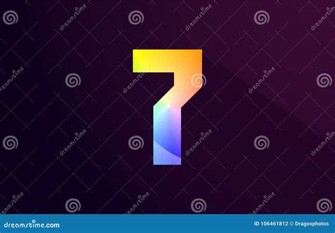 7 Seven Number Rainbow Colored Logo Icon Design Stock Illustration