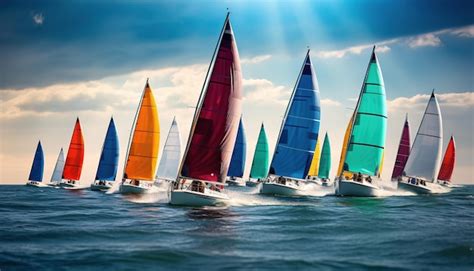 Premium Photo Luxury Yachts At Sailing Regatta Sailing In The Wind