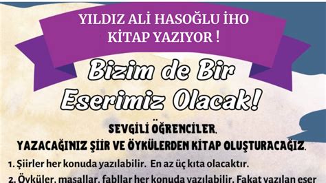 Yıldız Ali Hasoğlu İmam Hatip Ortaokulu Kitap Yazıyor YILDIZ ALİ