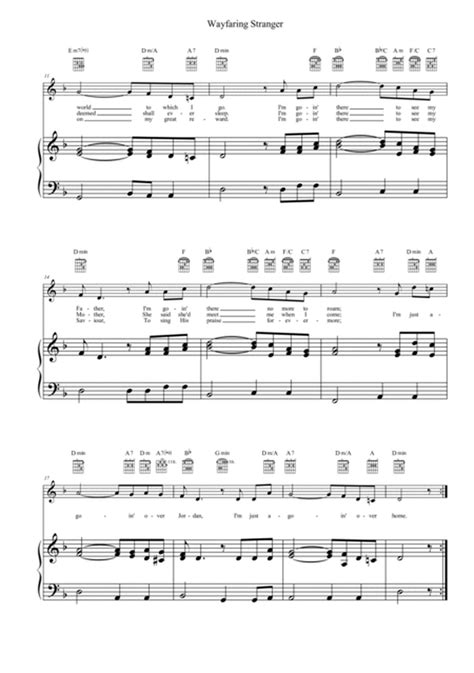 Wayfaring Stranger By Traditional Easy Piano Digital Sheet Music