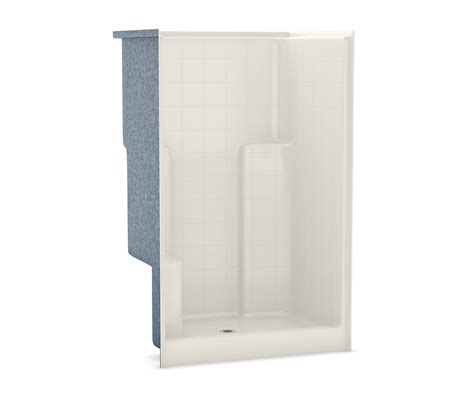 Shrst Lst Acrylx Alcove Center Drain One Piece Shower In Sterling