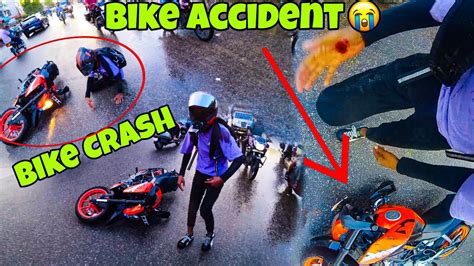 Accident🥺 Bike Crash💔ye Kya Ho Gya🥺 Duke200 Crashed💔 Glt Seen Ho Gya Aaj Toh🥺 Vlog Crash