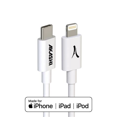 Cable Usb Type C Vers Lightning Mfi Apple Blanc