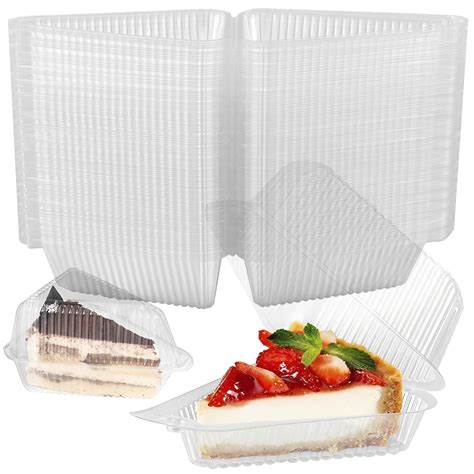 Duety Pcs Cake Slice Container Clear Triangle Dessert Box Reusable