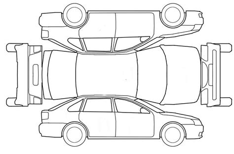 Vehicle Damage Diagram Template Sketch Coloring Page