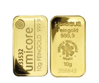 Злиток золота 10 грам без упаковки , ціна 47 600 грн | Goldrwsbank