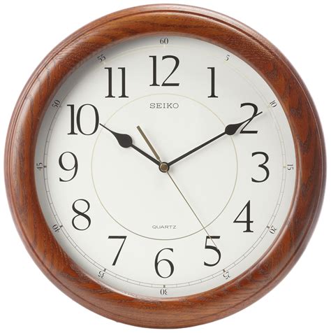 Buy SEIKOSeiko Wall Clock Quiet Sweep Second Hand Dark Brown Solid Oak