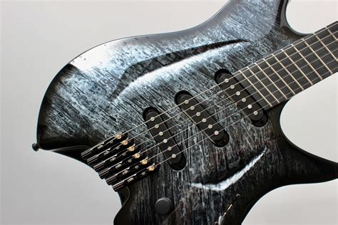 H Dark Grey Sapphire Flamed Marble Burst Gloss Aristides Guitars