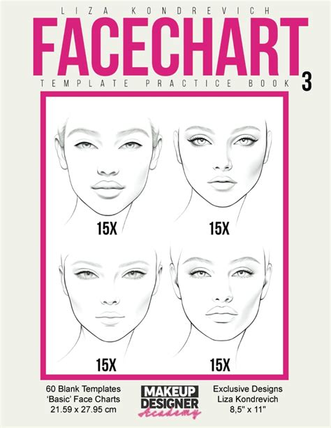 Facechart Template Practice Book 3 Blank Face Chart Makeup Templates Kondrevich Liza