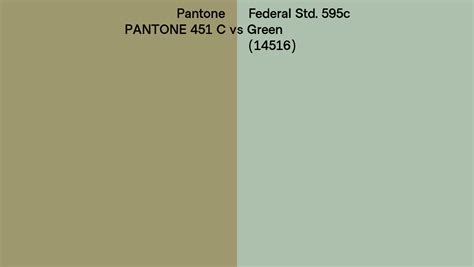 Pantone 451 C Vs Federal Std 595c Green 14516 Side By Side Comparison