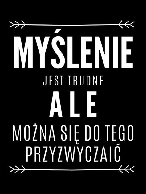 myślenie jest trudne black plakat 40x60 cm AAALOE Inna marka