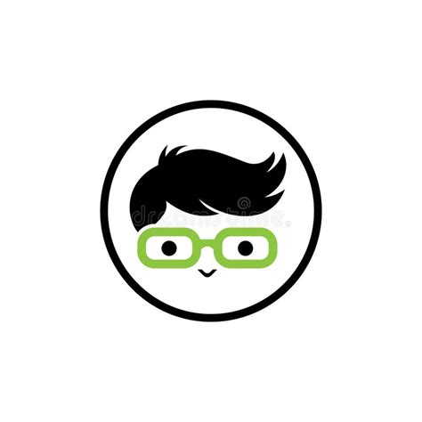 Cool Geek Guy Nerd Logo Design Template Geek Or Nerd Logo Vector