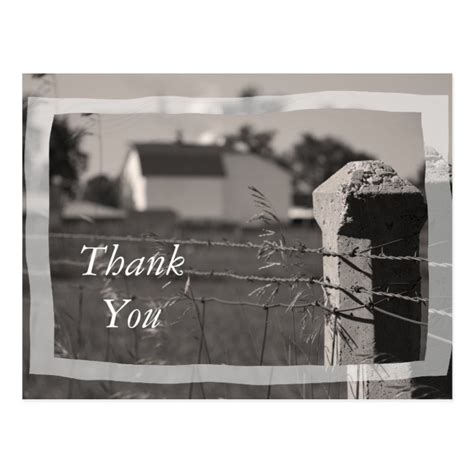 Country Farm Thank You Postcard