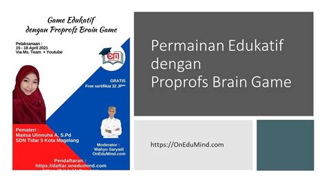 Membuat Game Edukatif Dengan Proprofs Brain Game Youtube