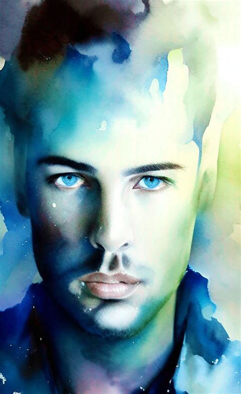 Watercolor Portrait Digital Art By Barroa Artworks Pixels