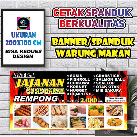 Banner Spanduk Aneka Jajanan Sosis Bakar Rempong A Lazada Indonesia