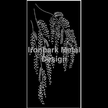 Cootamundra Wattle Vertical - Iron Bark Metal Design