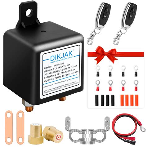 DIKJAK DC12V 200A Remote Battery Disconnect Switch For Car Auto On Off