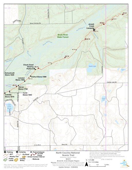 North Country Trail in Wisconsin Map by North Country Trail Association ...