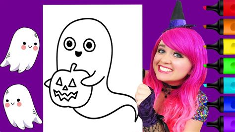 How To Color A Cute Ghost Halloween Markers Youtube