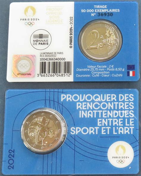 Coincard Pi Ce Euros Jeux Olympiques Villers Collections