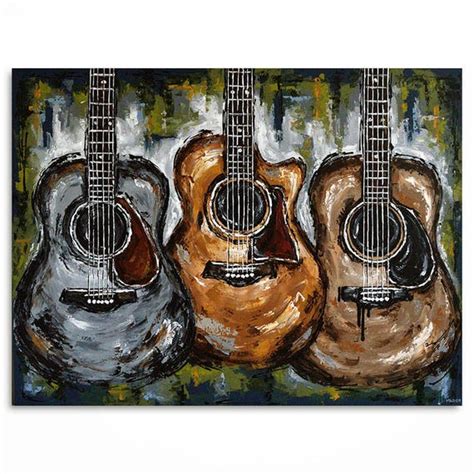 Guitar Art Guitar Painting Music Art Large Guitar Art Gift - Etsy