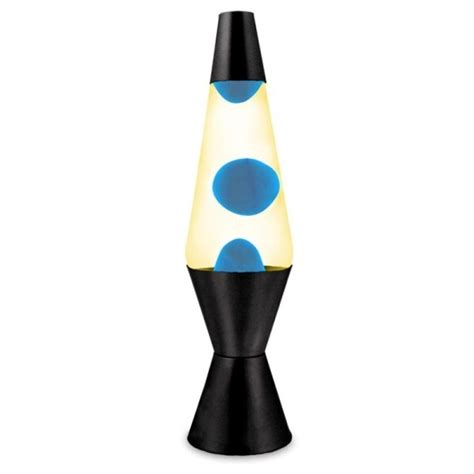 Yellow/Blue Wax Liquid Lava Lamp Party Decor Night Light Black Retro Set 37cm | The Warehouse