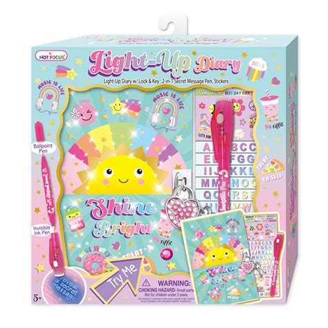 Hot Focus Diary With Light Up Cover Rainbow Gift Mania