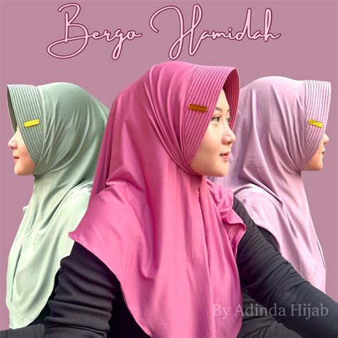 Jual Bergo Hamidah Instant Label Plat Gold Hijab Akrilik Besi