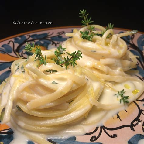 Spaghetti In Crema Di Ricotta Timo E Limone Cucina Cre Attiva