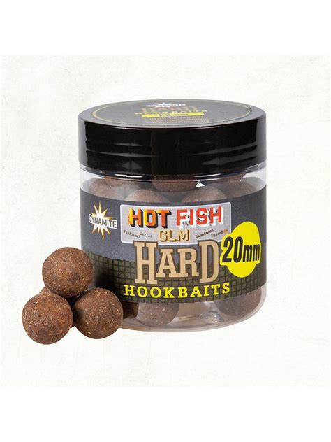 Бойлы насадочные Dynamite Baits Hard Hook Baits Hot Fish GLM Острая Рыба и Зеленогубая Мидия