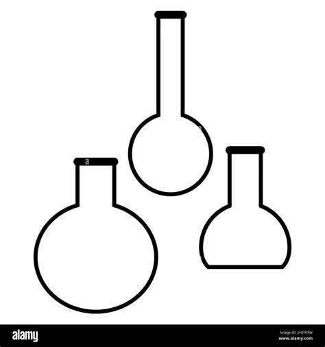 Chemical Test Tubes Vector Icons Set Minimalist Flat Illustrations