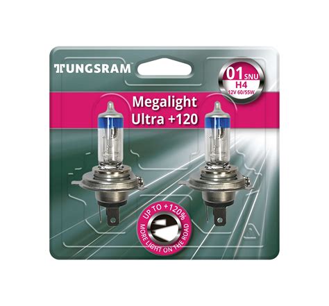 TUNGSRAM H4 12V 60 55W P43t Megalight Ultra 120 ΠΕΡΙΣΣΟΤΕΡΟ ΦΩΣ