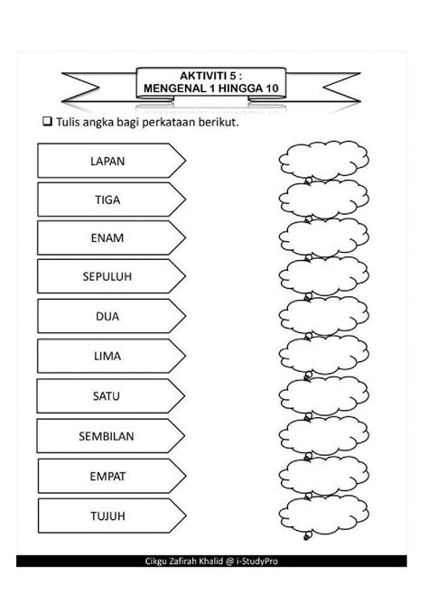 Prasekolah MATEMATIK Worksheets