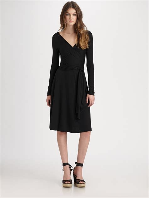 Dkny Jersey Wrap Dress In Black Lyst