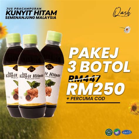 Jus Kunyit Hitam ASLI KECUT BUASIR Gabungan 6 Herba Utama Yang Dapat