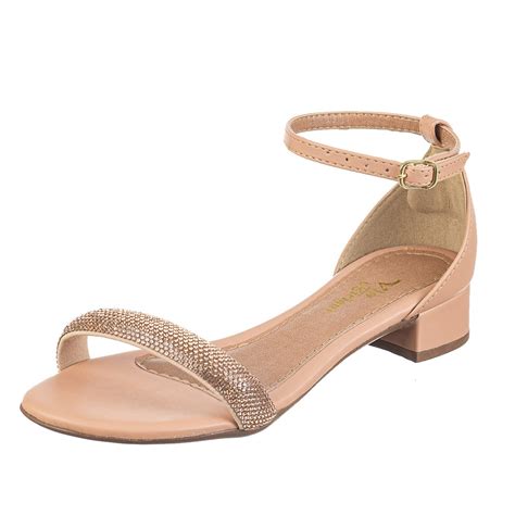 Sand Lia Feminina Salto Baixo C Traseiro Fechado Strass Via Birigui Nude Compre Agora