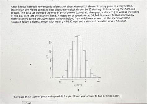 Solved Major League Baseball now records information about | Chegg.com