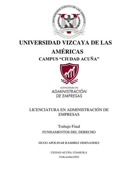 Final De Cuatri Fundamentos Del Derecho UNIVERSIDAD VIZCAYA DE LAS