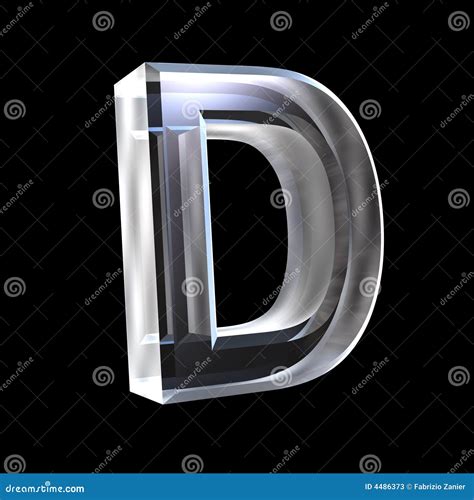 Zeichen D im Glas 3D stock abbildung. Illustration von schriftkegel ...