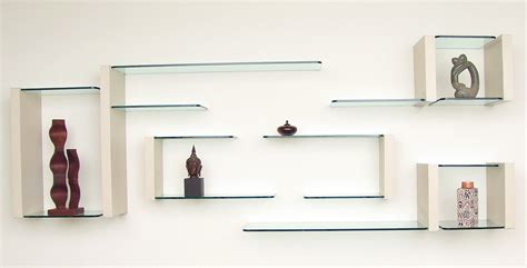 Curved Glass Wall Shelves